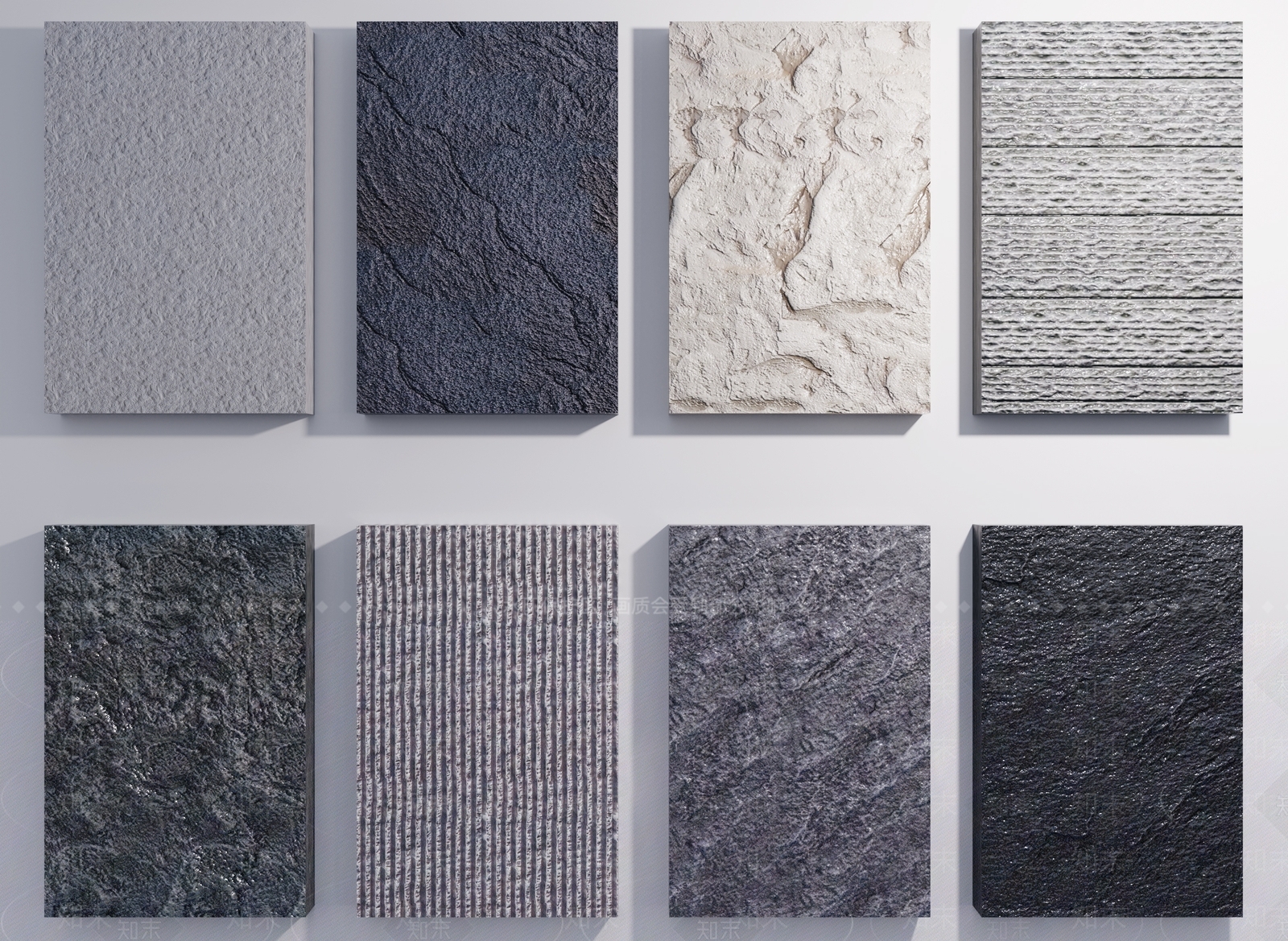 现代无缝石材背景墙3D模型下载【ID:1153378400】