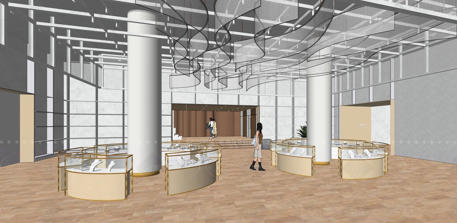现代珠宝店SU模型下载【ID:1215995095】