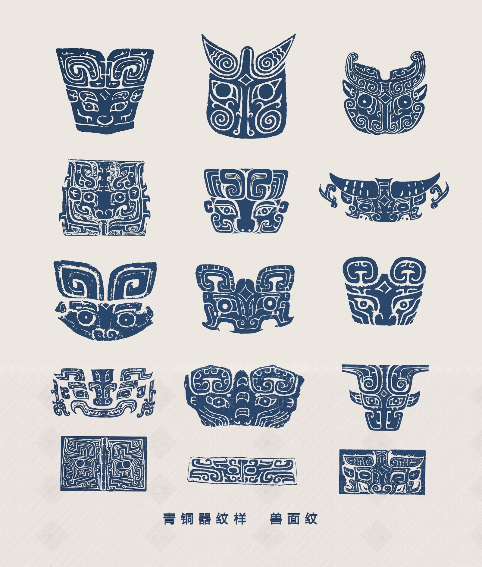 中式中国古代青铜器纹样图案墙饰挂件SU模型下载【ID:1153382813】