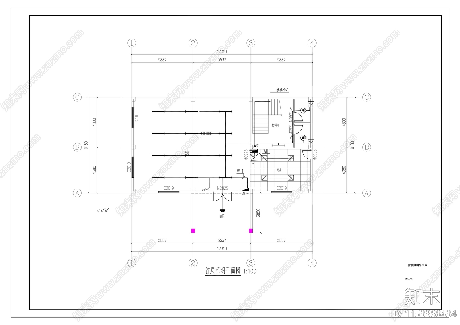 居家养老服务中心装修项目cad施工图下载【ID:1153388434】