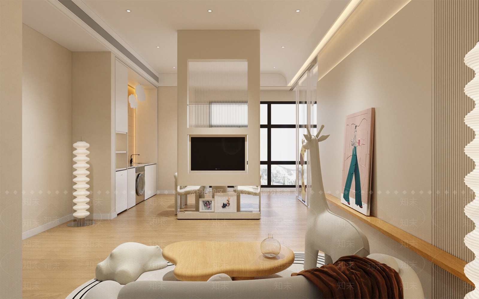 现代简约奶油风月子中心套房3D模型下载【ID:1153389524】