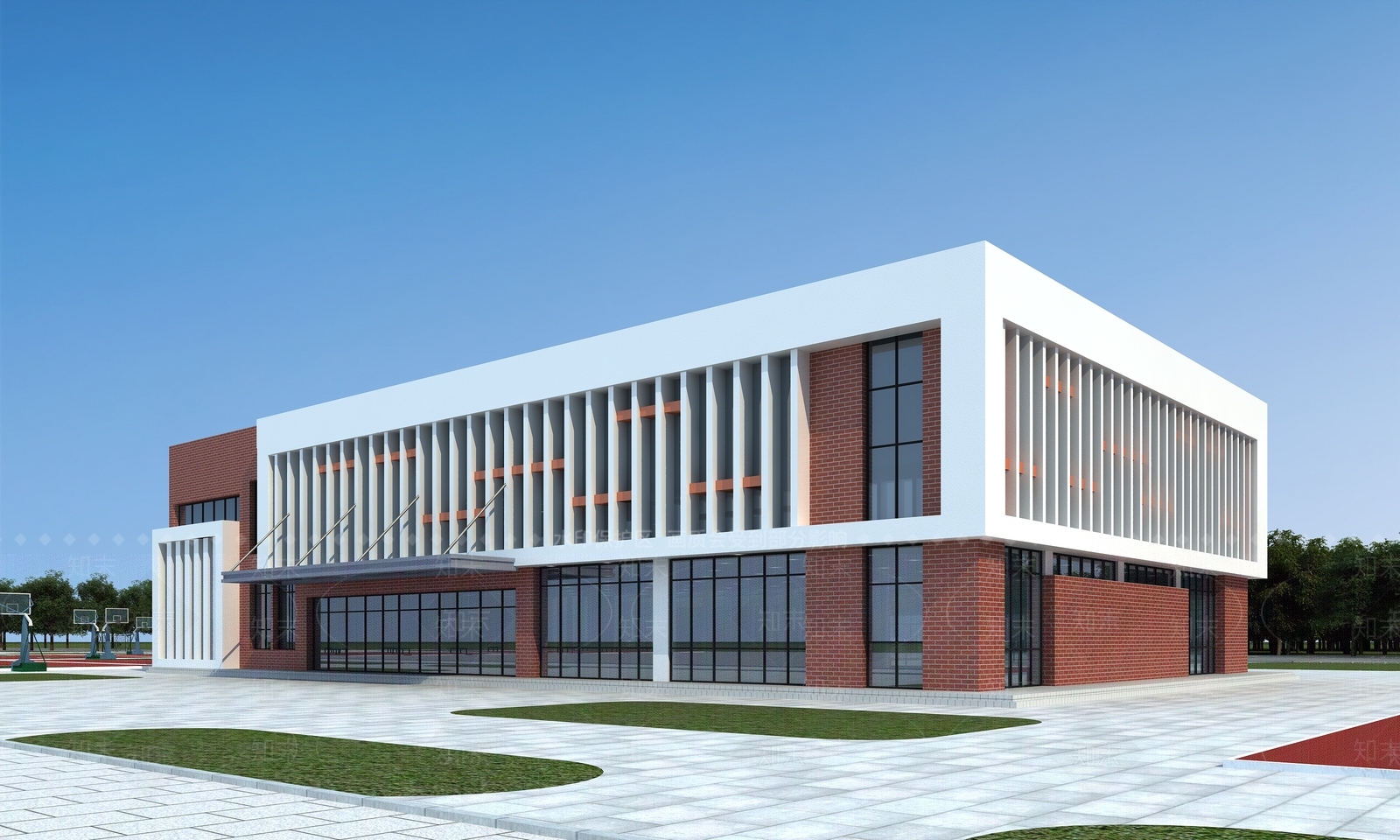 现代学校3D模型下载【ID:1153391316】