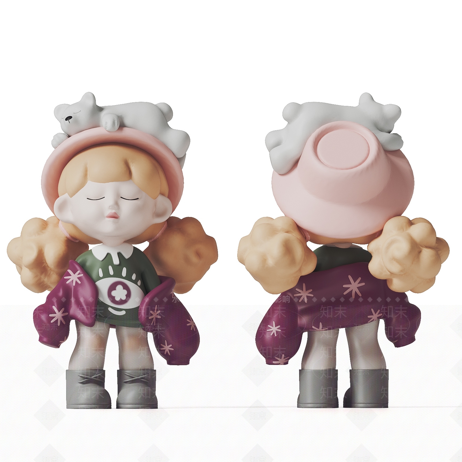 现代小女孩雕塑摆件3D模型下载【ID:1153401236】