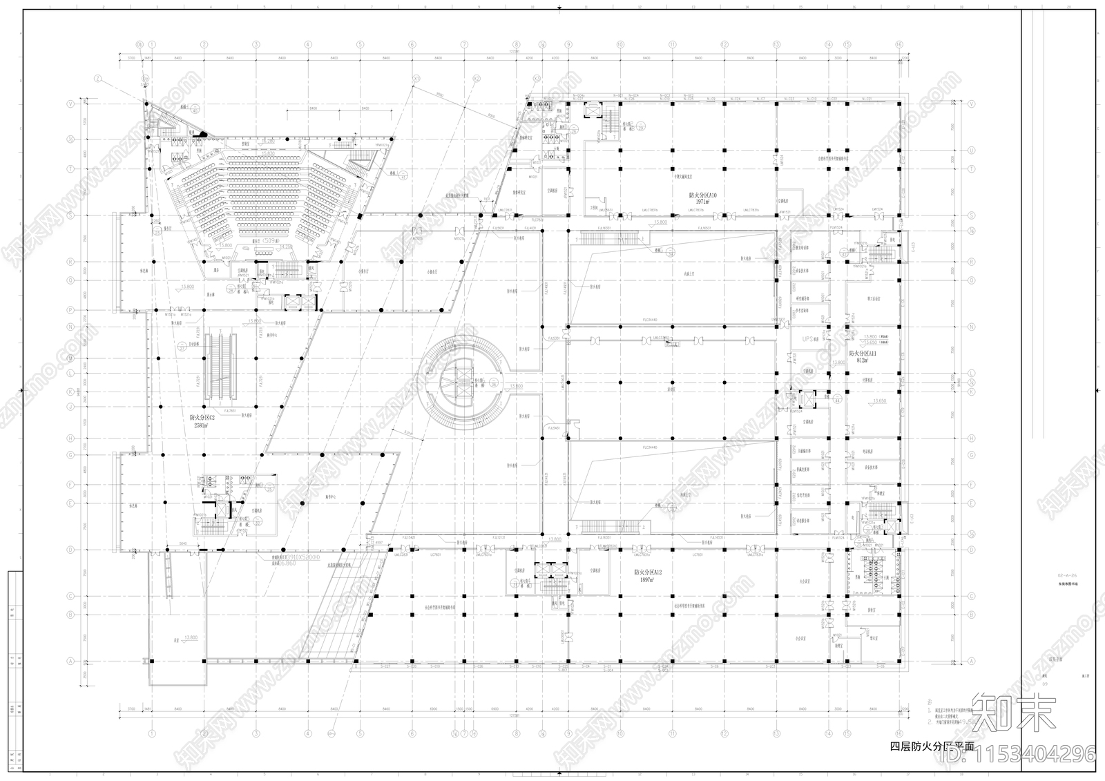 东莞市图书馆建筑cad施工图下载【ID:1153404296】