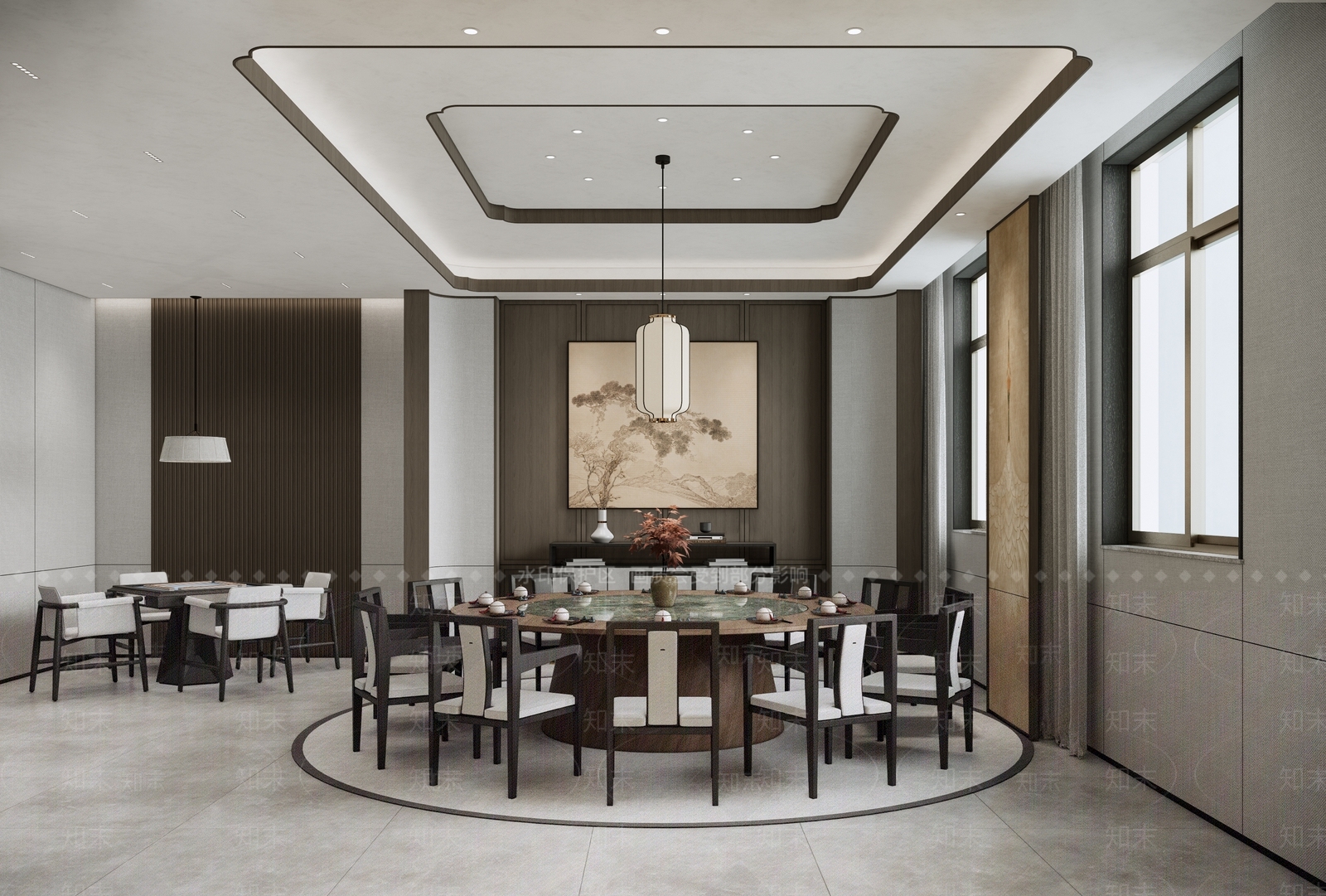 新中式餐饮包间SU模型下载【ID:1153408703】