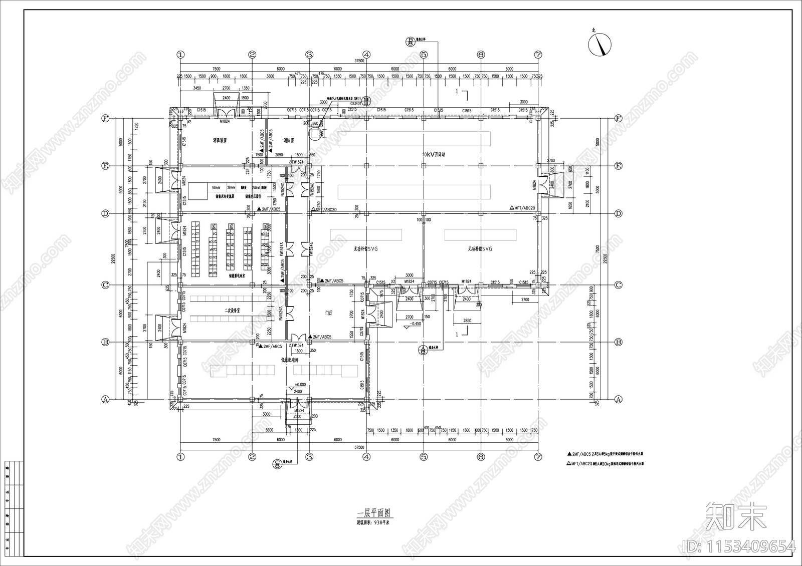 充电站开闭所建筑施工图下载【ID:1153409654】