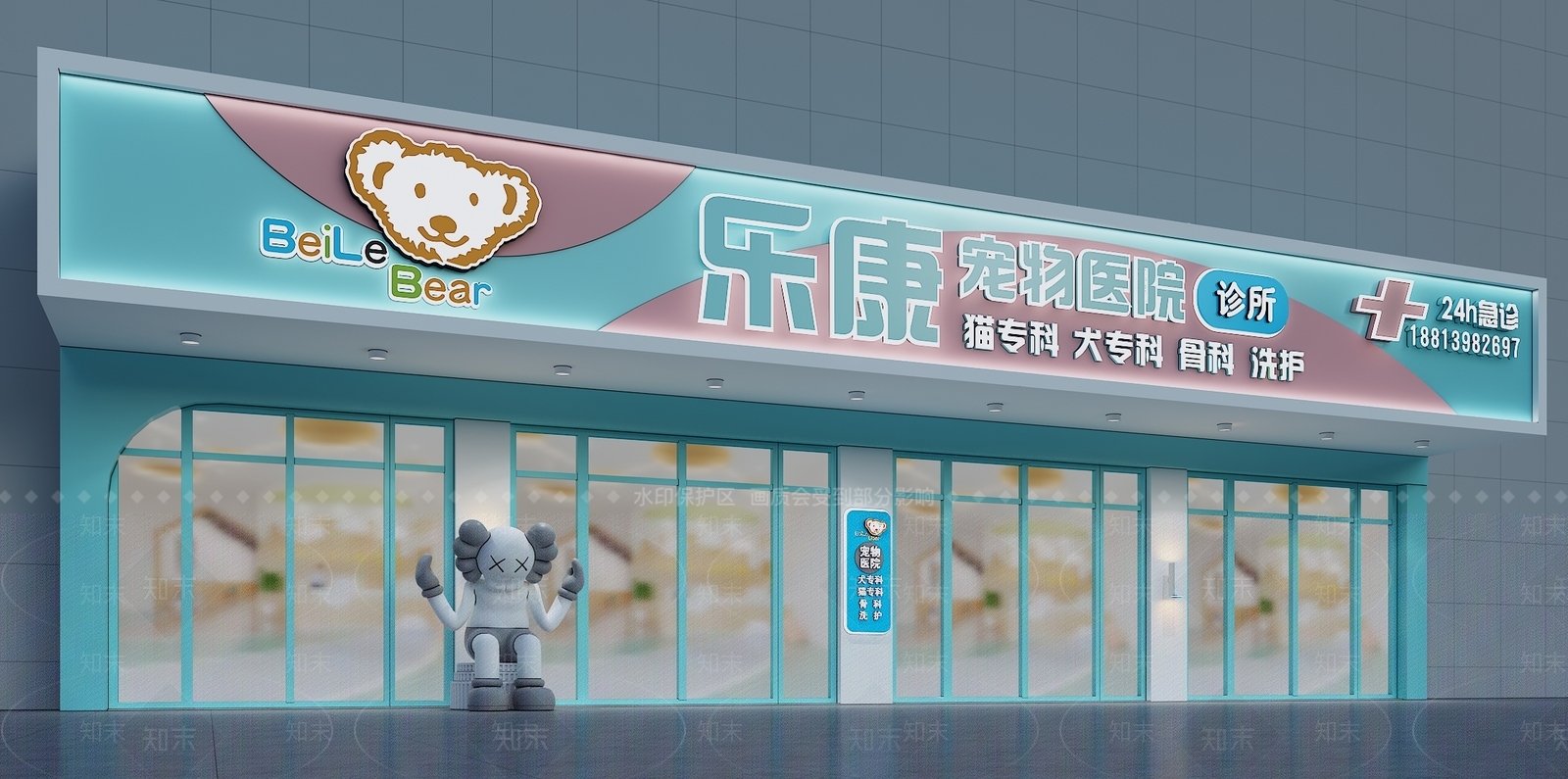 现代门头门面设计3D模型下载【ID:1153411842】