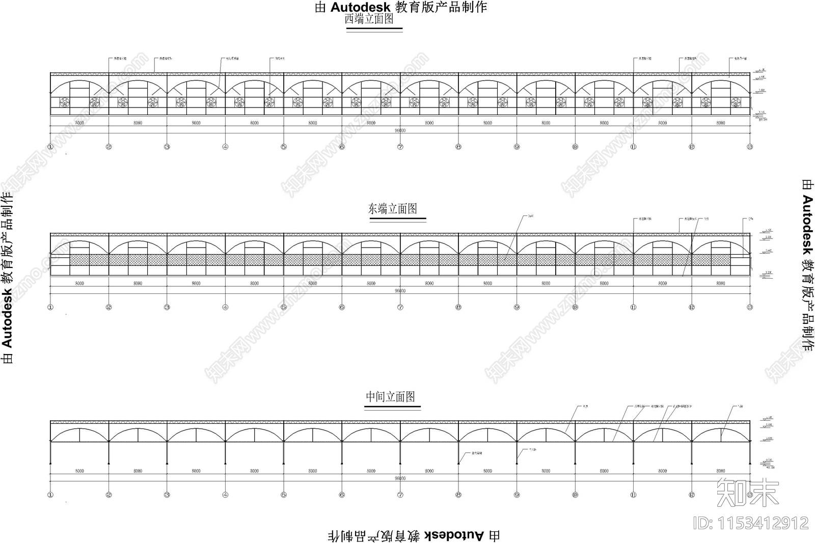 7套温室大棚暖房建筑施工图下载【ID:1153412912】