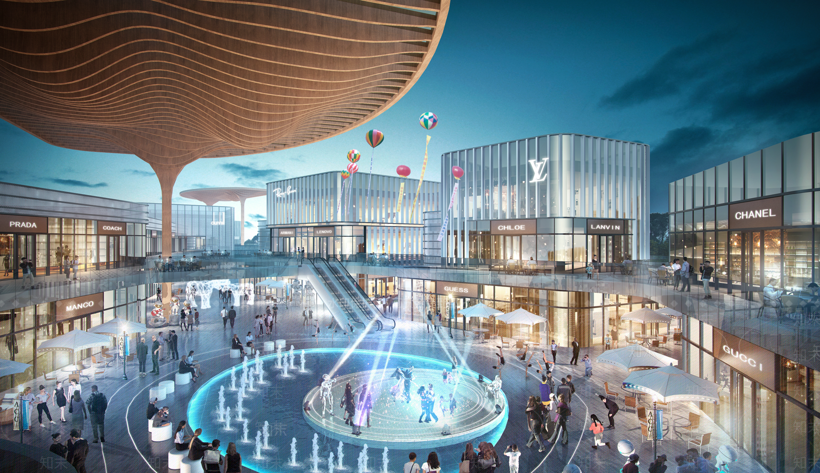 现代多层商业街区SU模型下载【ID:1153414094】