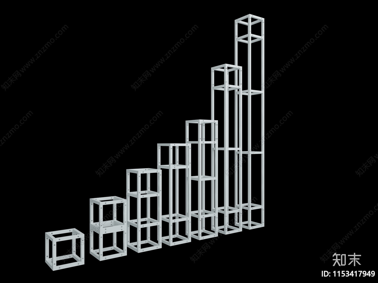 现代舞台方管桁架3D模型下载【ID:1153417949】