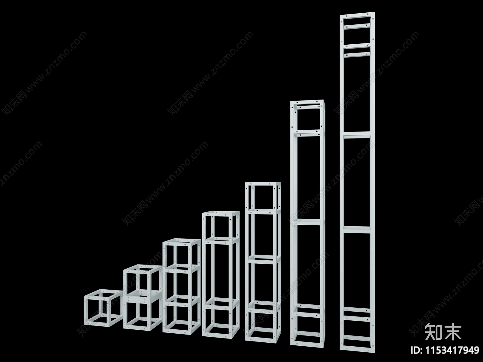 现代舞台方管桁架3D模型下载【ID:1153417949】