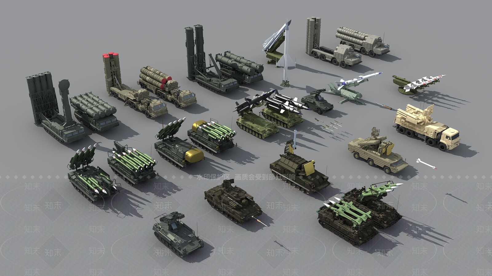 导弹发射车3D模型下载【ID:1153418402】