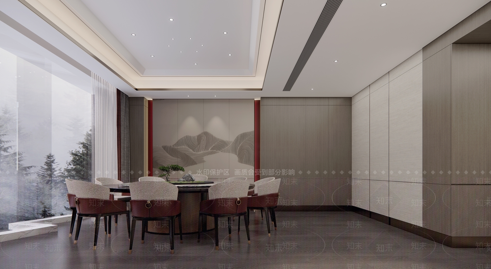 新中式餐厅包厢SU模型下载【ID:1153419207】