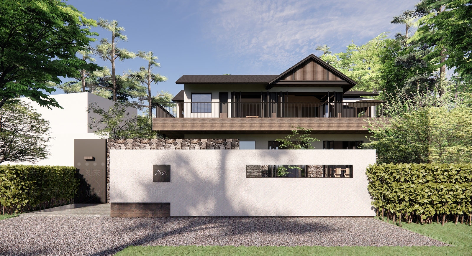现代民宿建筑SU模型精品下载_SketchUp模型_知末网