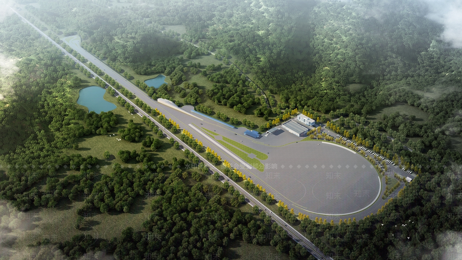 现代汽车试验基地SU模型下载【ID:1153420689】