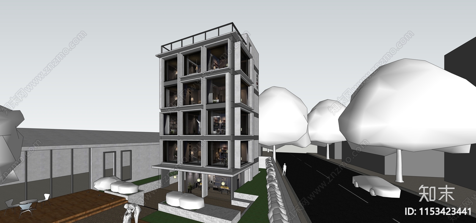 现代风格农村自建房SU模型下载【ID:1153423441】