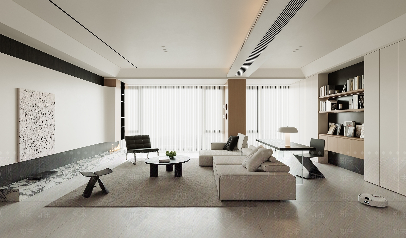 现代极简客厅SU模型下载【ID:1153423499】