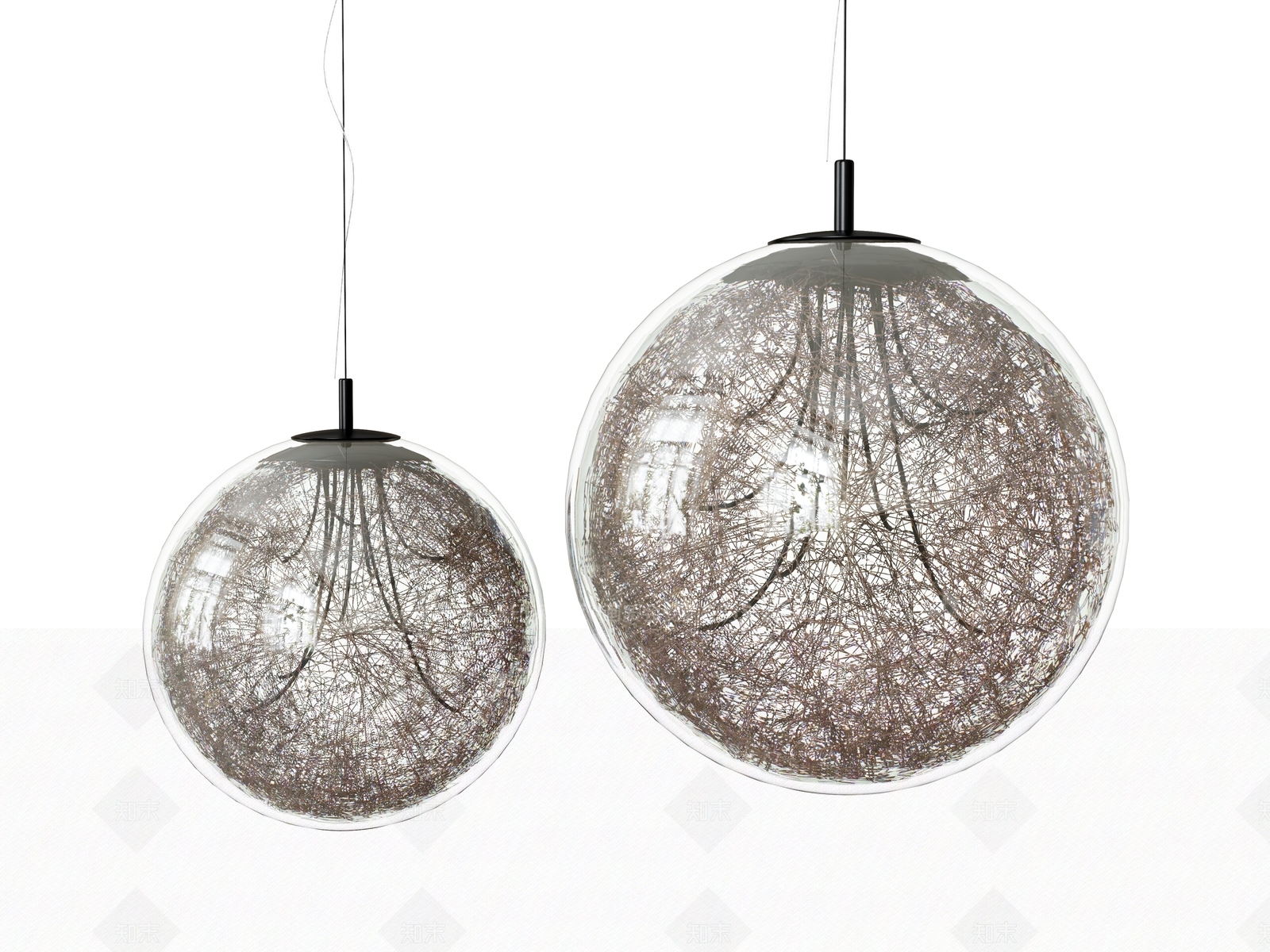 现代球形吊灯SU模型下载【ID:1153429830】