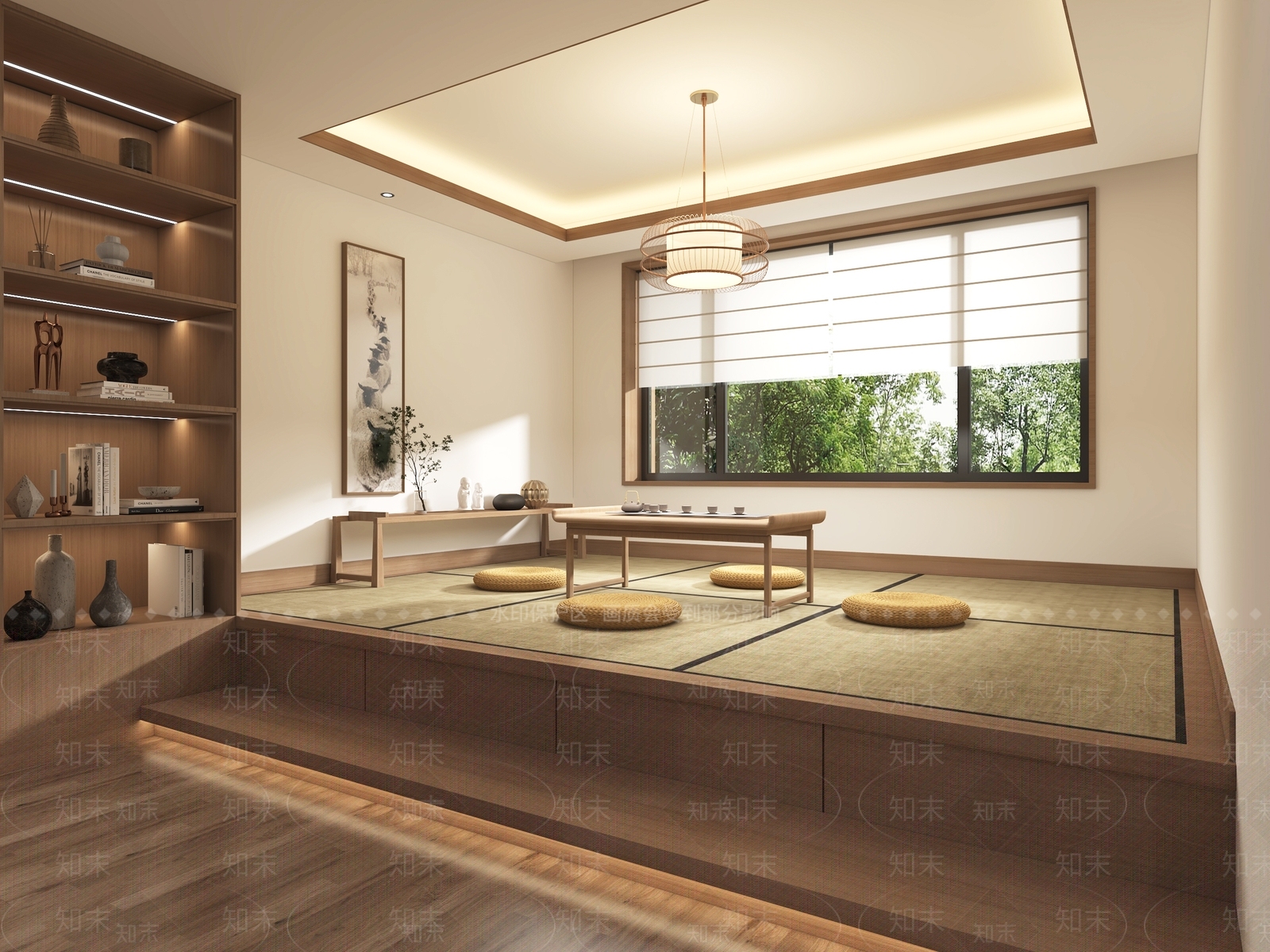 新中式榻榻米茶室3D模型下载【ID:1153432315】