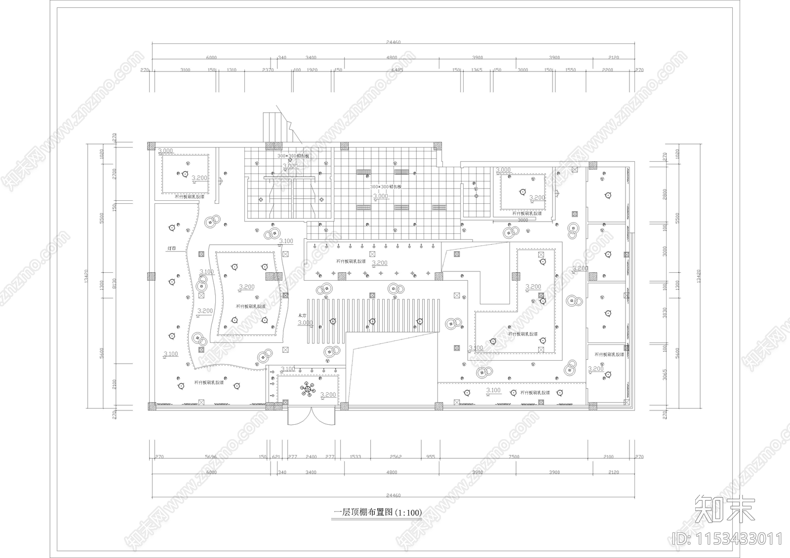 680㎡西餐厅室内cad施工图下载【ID:1153433011】