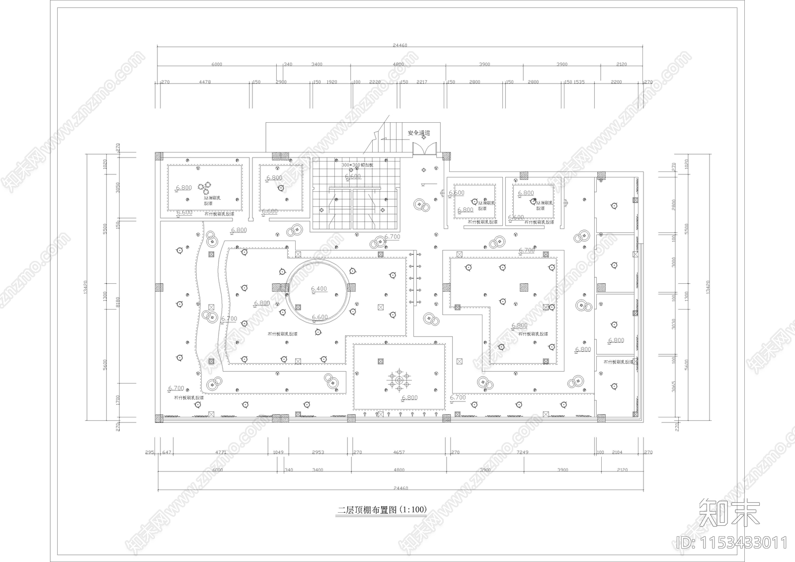 680㎡西餐厅室内cad施工图下载【ID:1153433011】