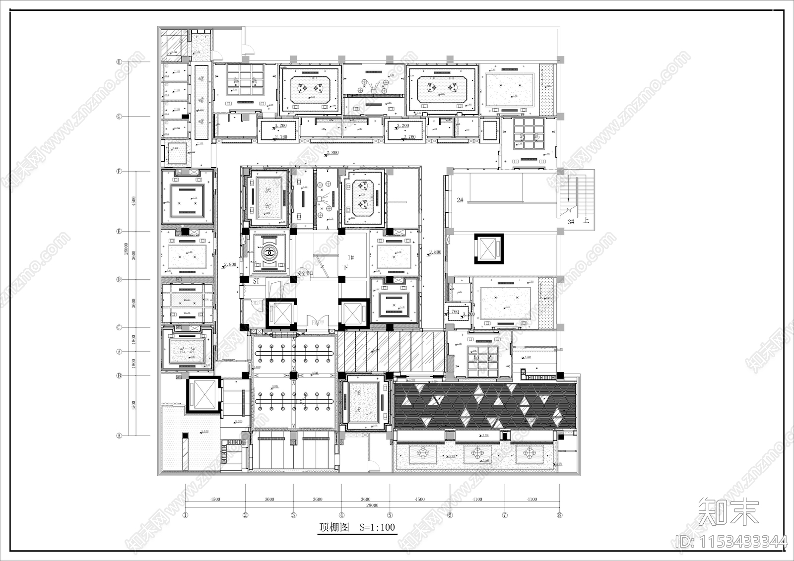 1040㎡KTV室内cad施工图下载【ID:1153433344】