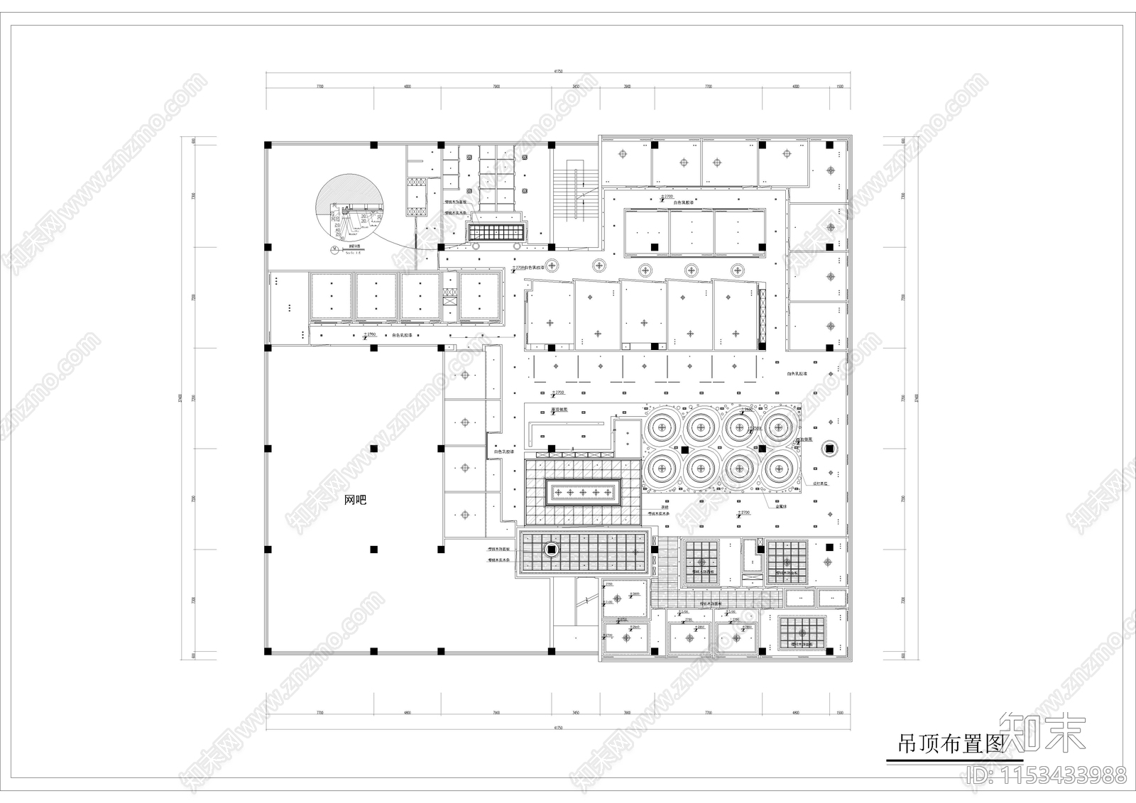 1560㎡西餐厅室内cad施工图下载【ID:1153433988】