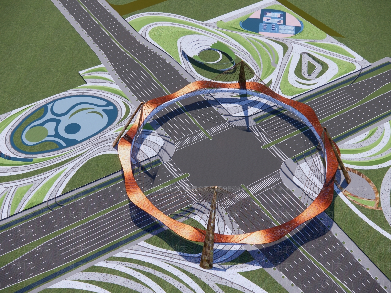 现代道路SU模型下载【ID:1153437603】