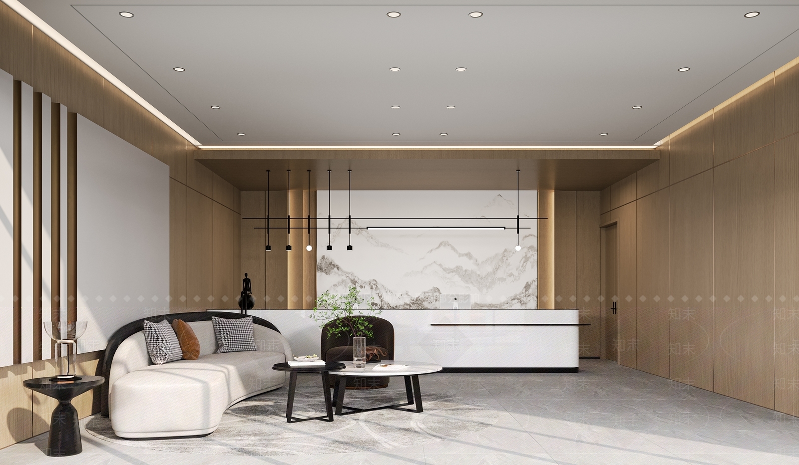 现代酒店前台3D模型下载【ID:1153440631】