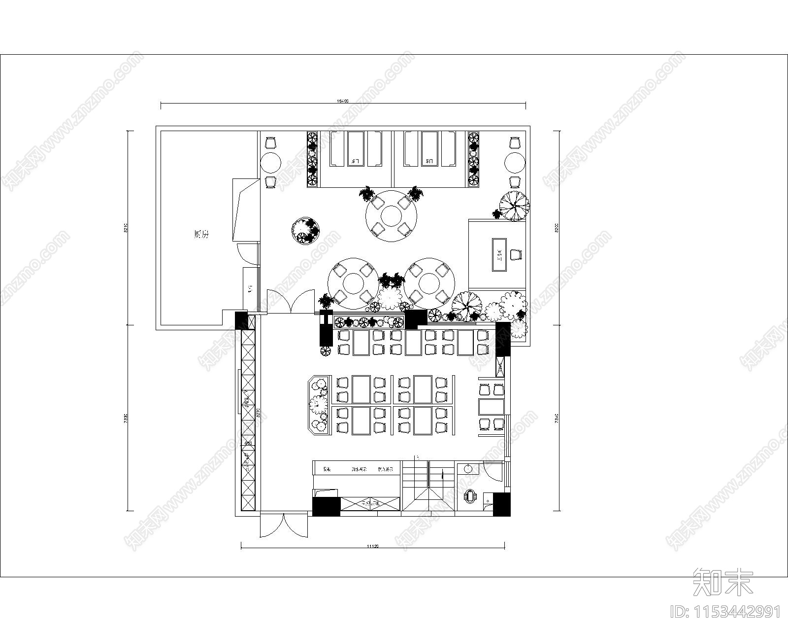 两层茶楼室内cad施工图下载【ID:1153442991】