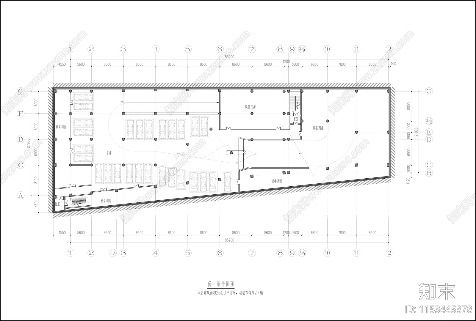 图书馆建筑cad施工图下载【ID:1153445378】