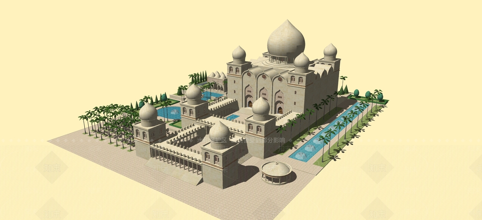 欧式古城堡建筑SU模型下载【ID:1153446589】