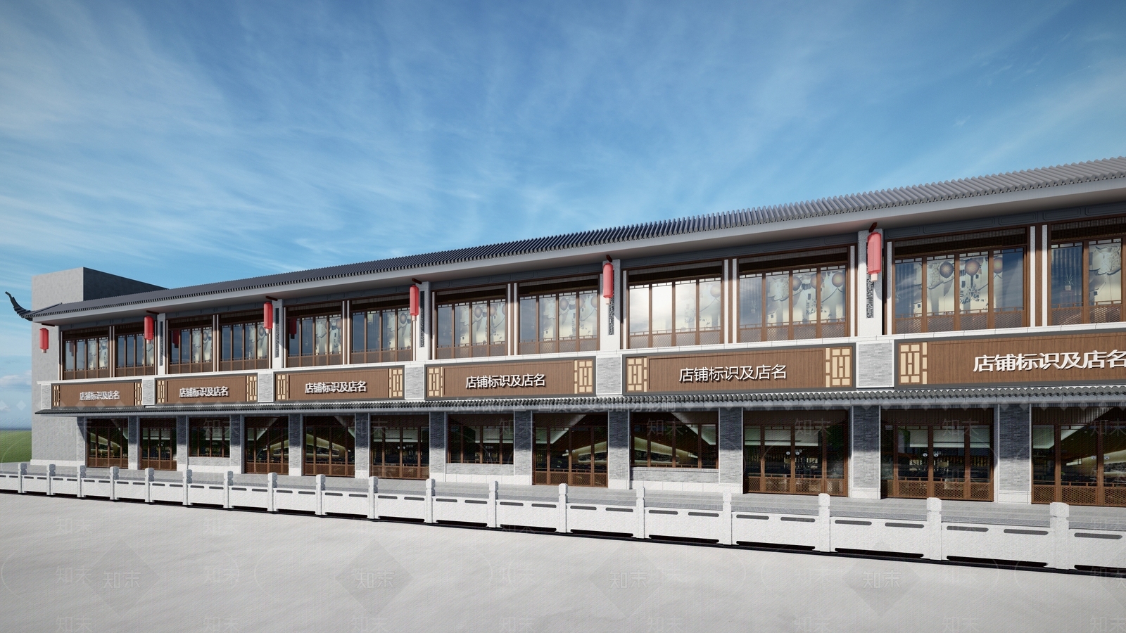 新中式商业多层SU模型下载【ID:1153446634】