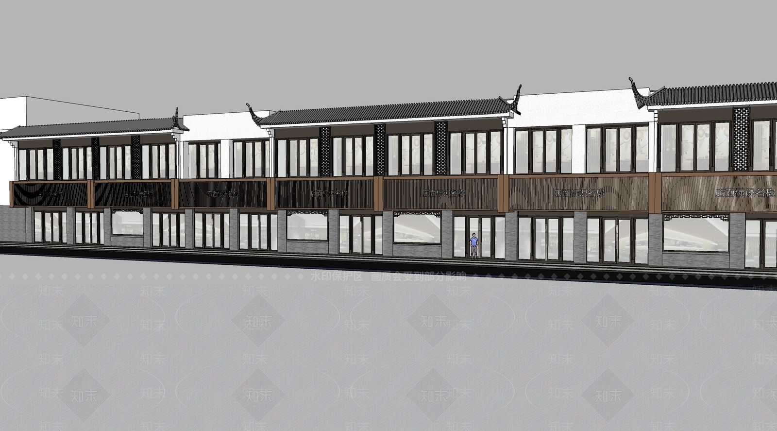 新中式商业多层SU模型下载【ID:1153446634】