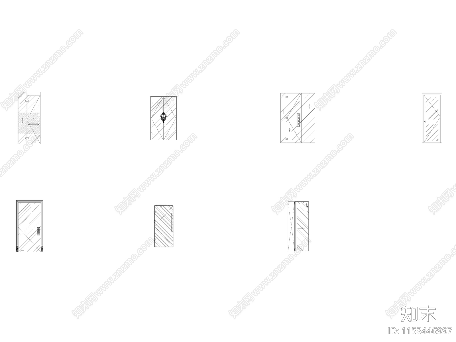 卫生间玻璃门图库cad施工图下载【ID:1153446997】