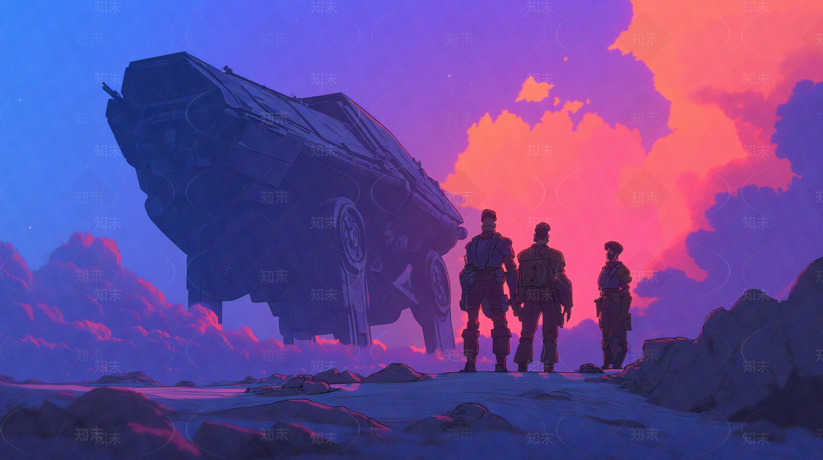 现代动漫风格外星飞船壁纸贴图下载【ID:1153447566】