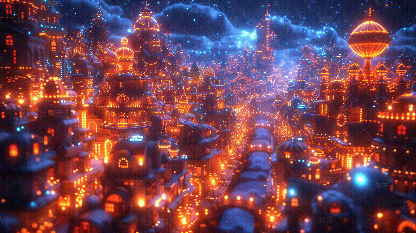 动漫城堡夜景壁纸贴图下载【ID:1153450168】