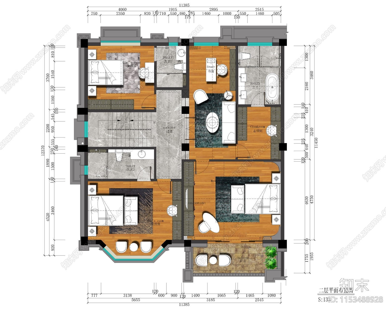 碧桂园别墅空间设计cad施工图下载【ID:1153488928】