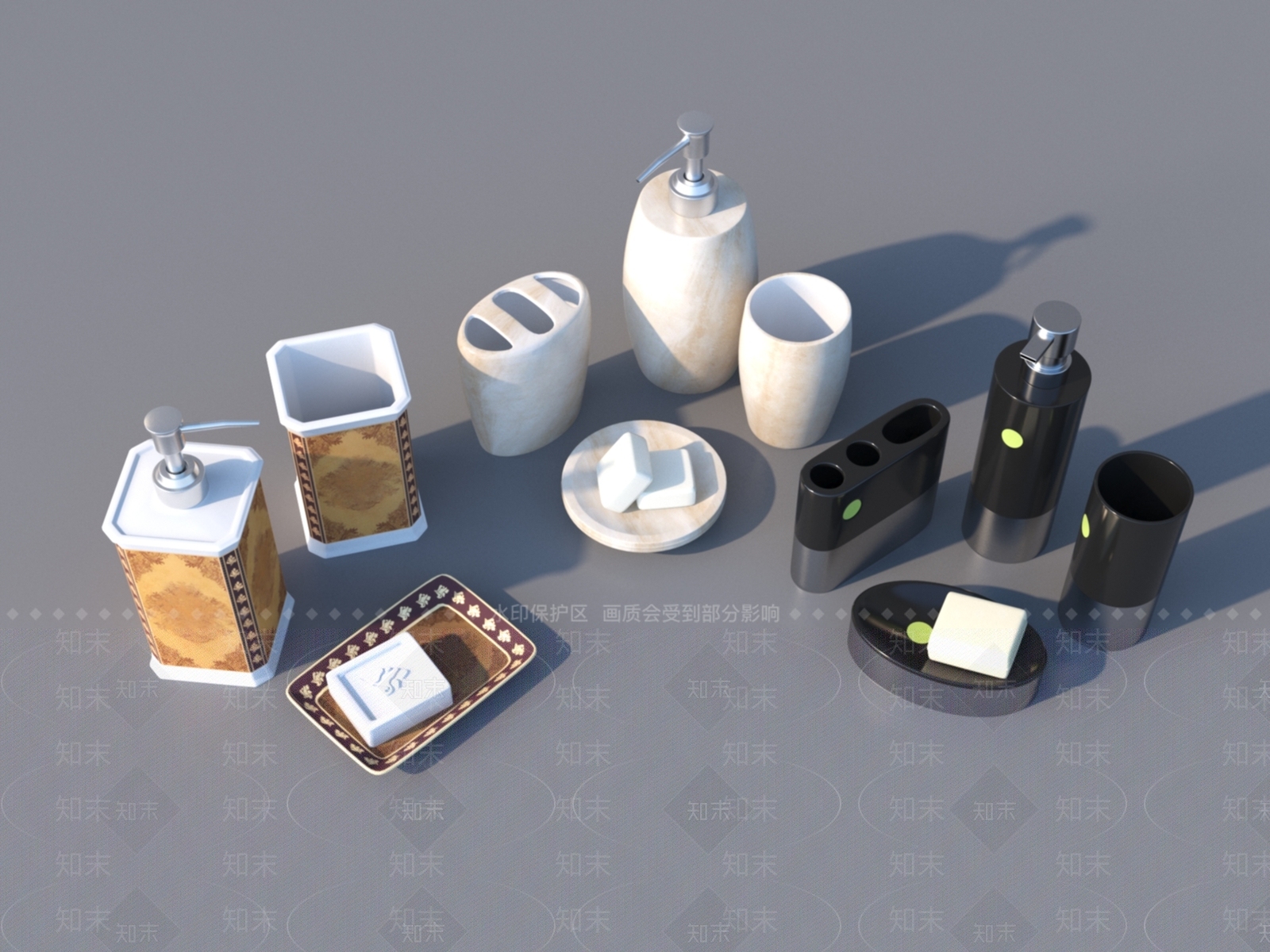 洗浴用品3D模型下载【ID:1153455090】