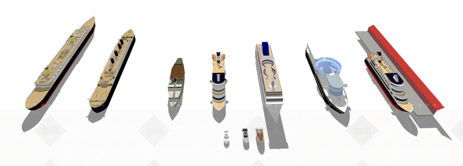 轮船合集SU模型下载【ID:1153455261】