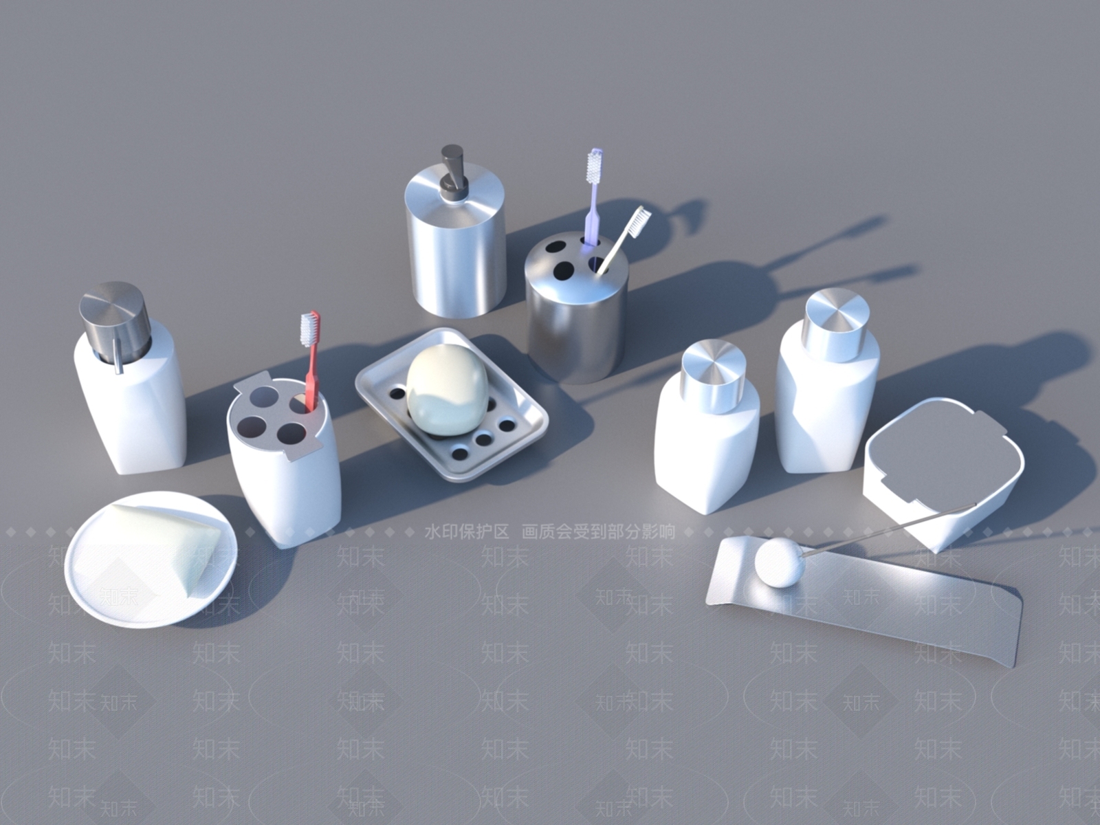 洗浴用品3D模型下载【ID:1153455943】