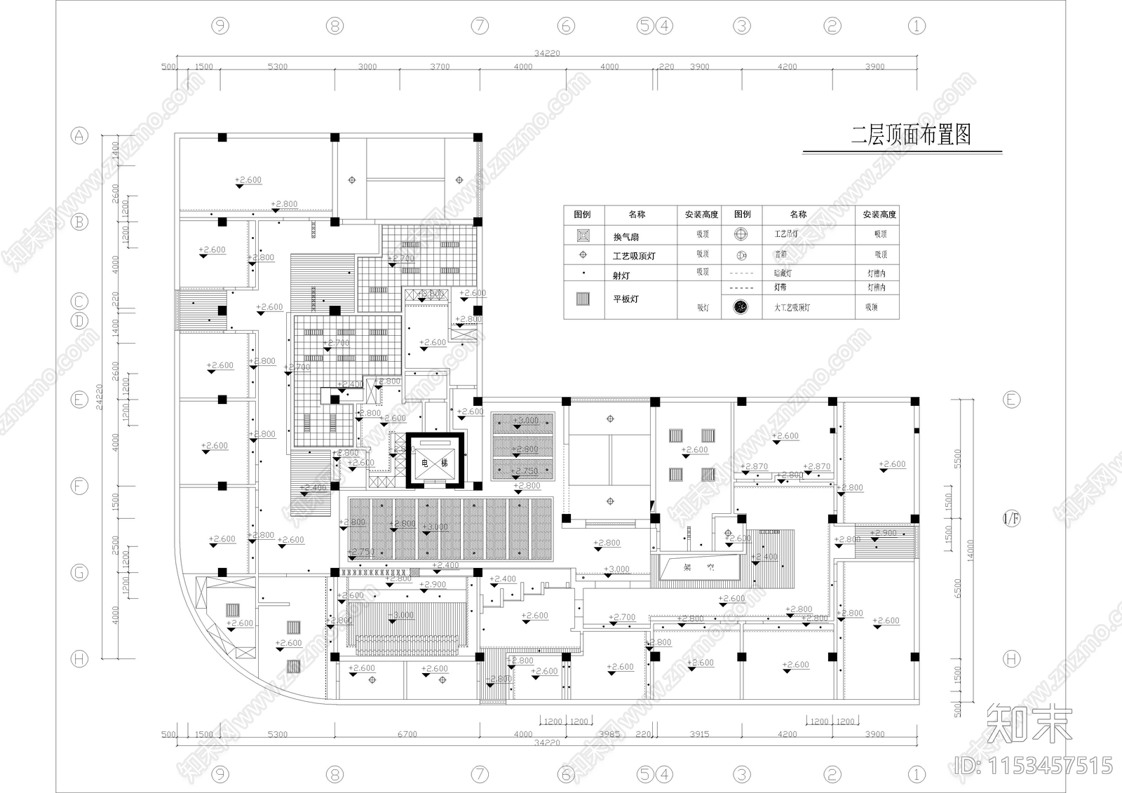 2560㎡足浴足疗休闲会所cad施工图下载【ID:1153457515】