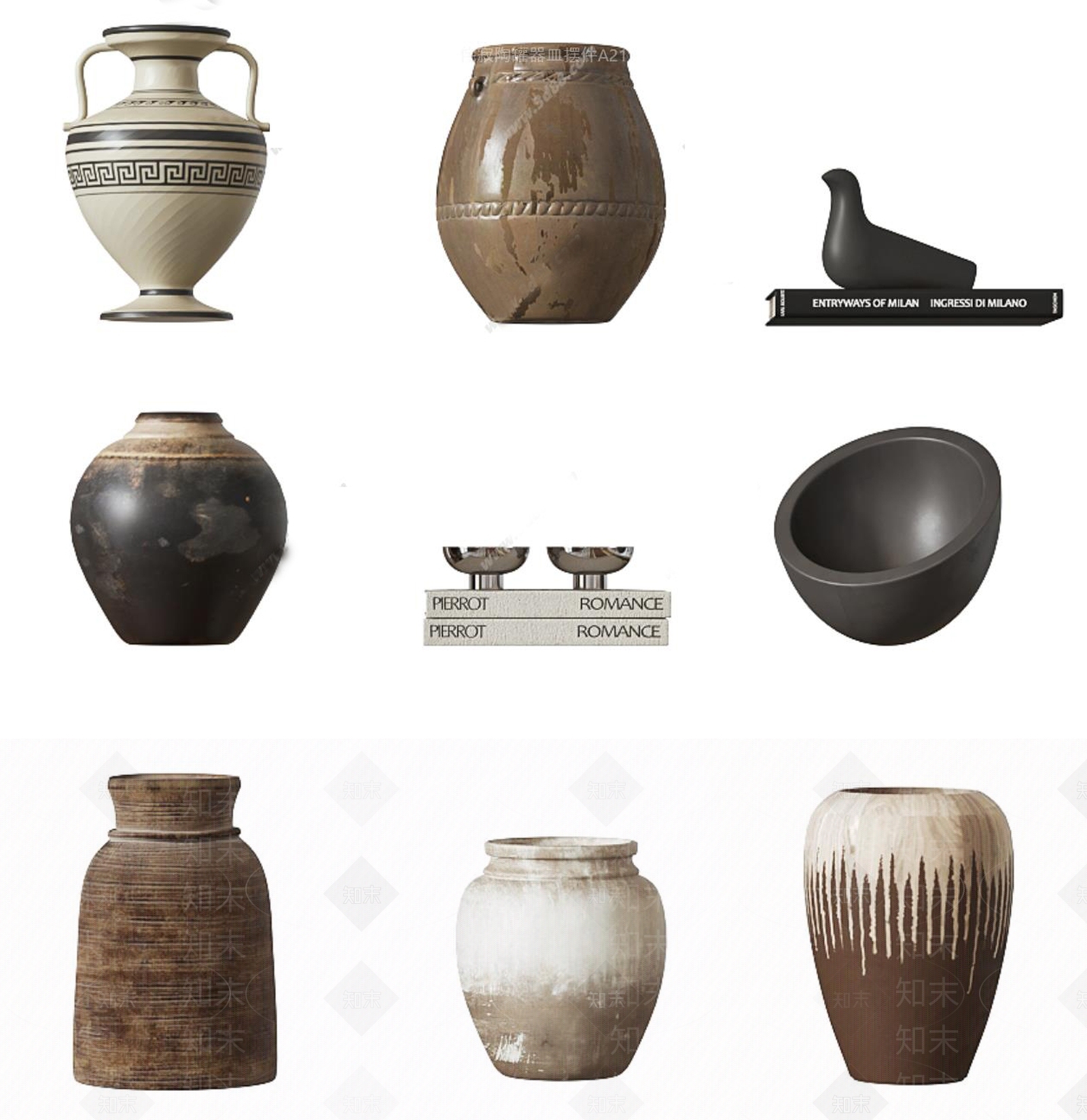 现代陶瓷摆件3D模型下载【ID:1153458104】