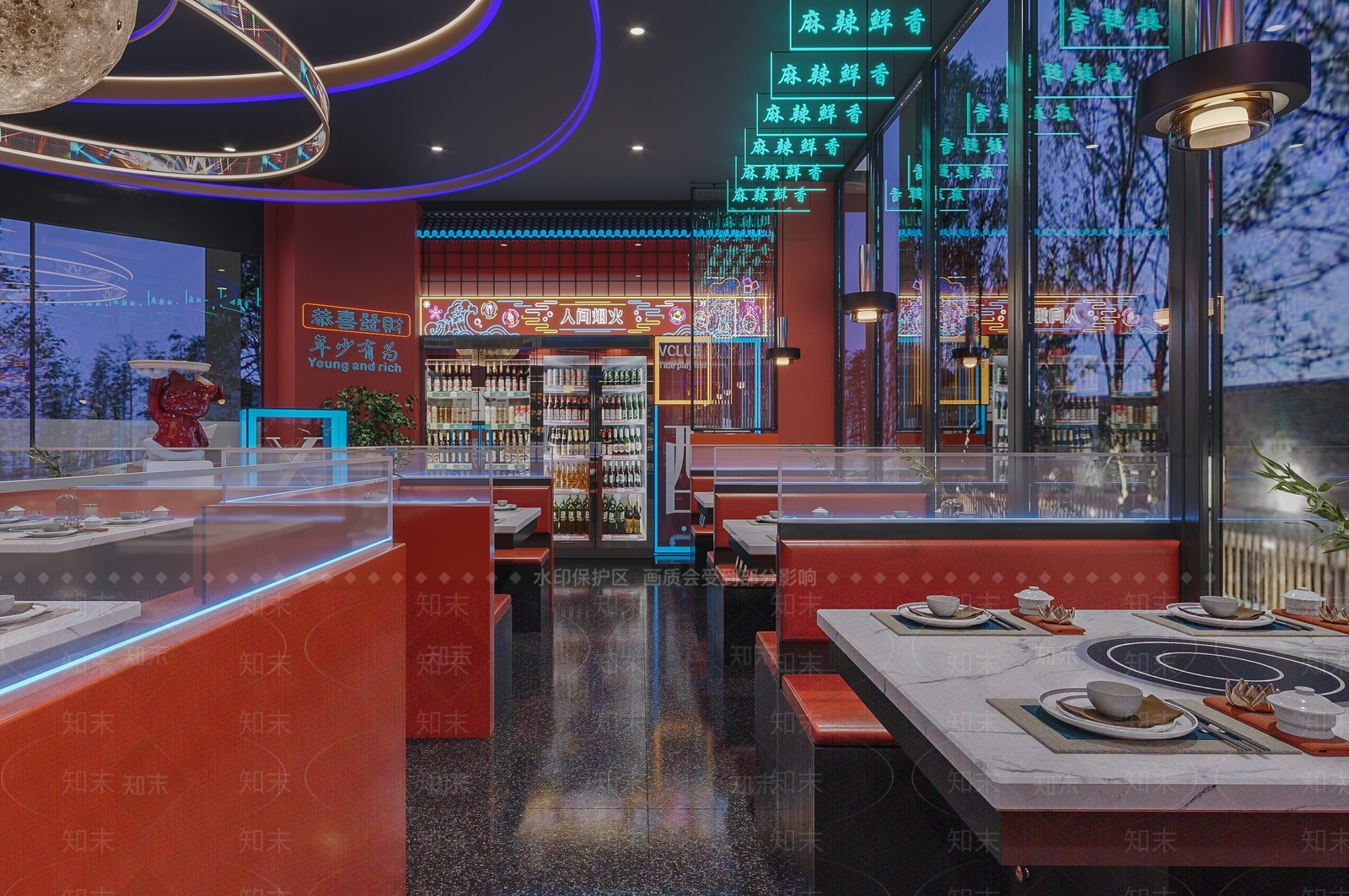 新中式火锅店3D模型下载【ID:1153463888】