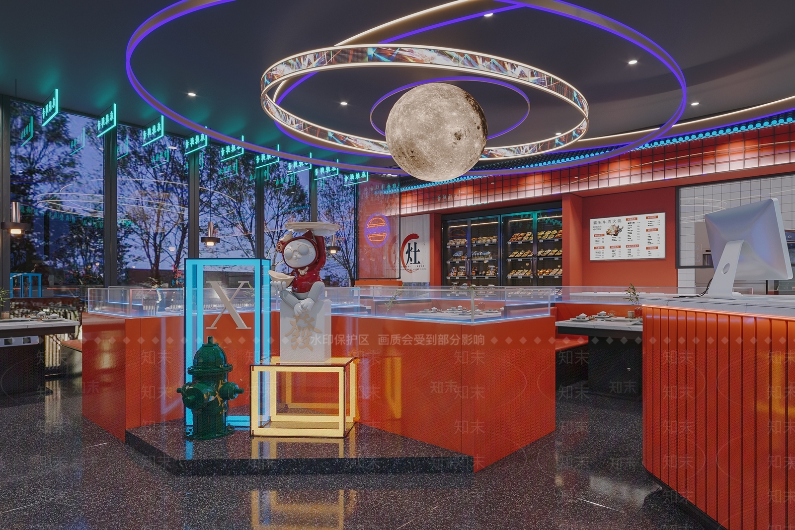 新中式火锅店3D模型下载【ID:1153463888】