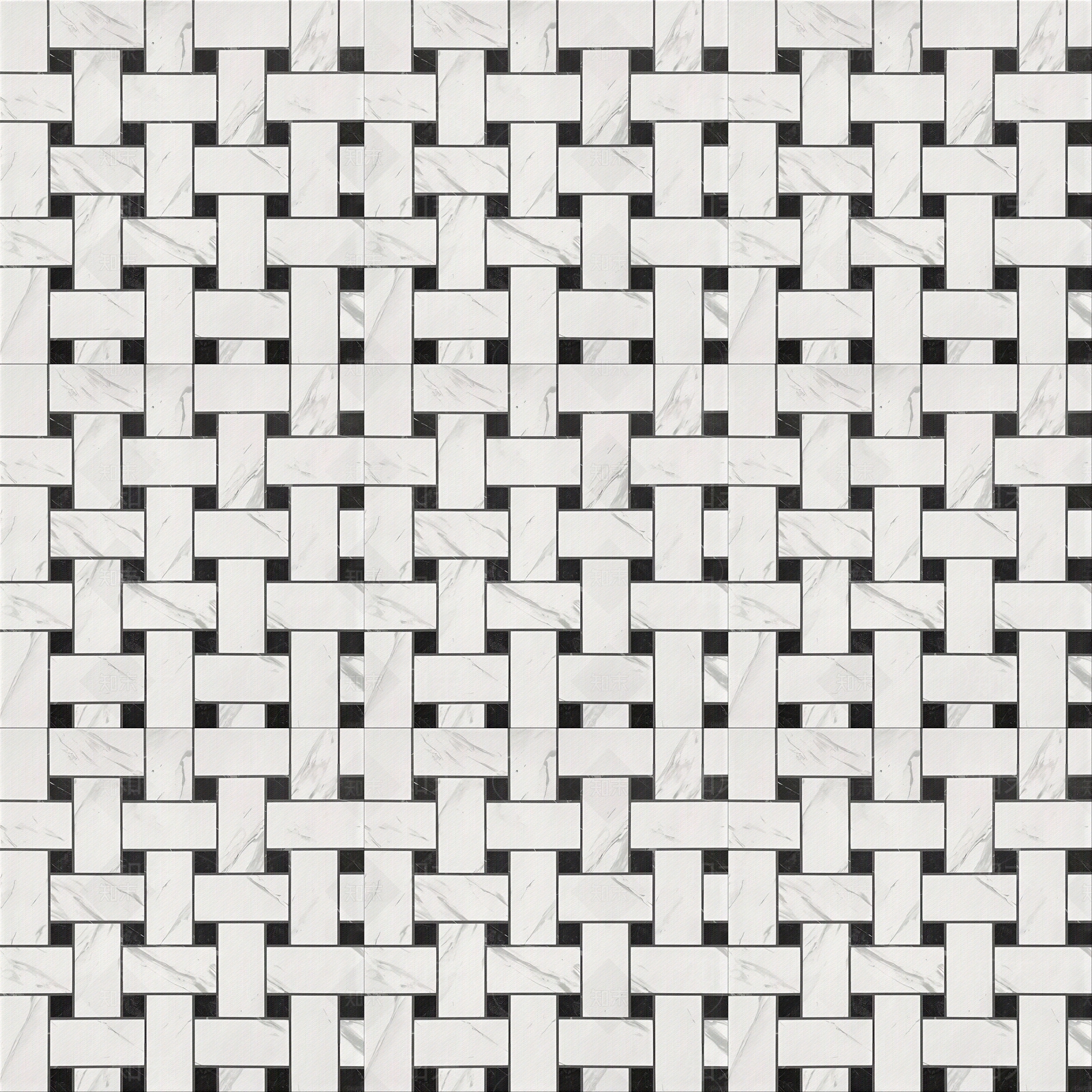 现代简约黑白拼花瓷砖贴图下载【ID:1153463118】