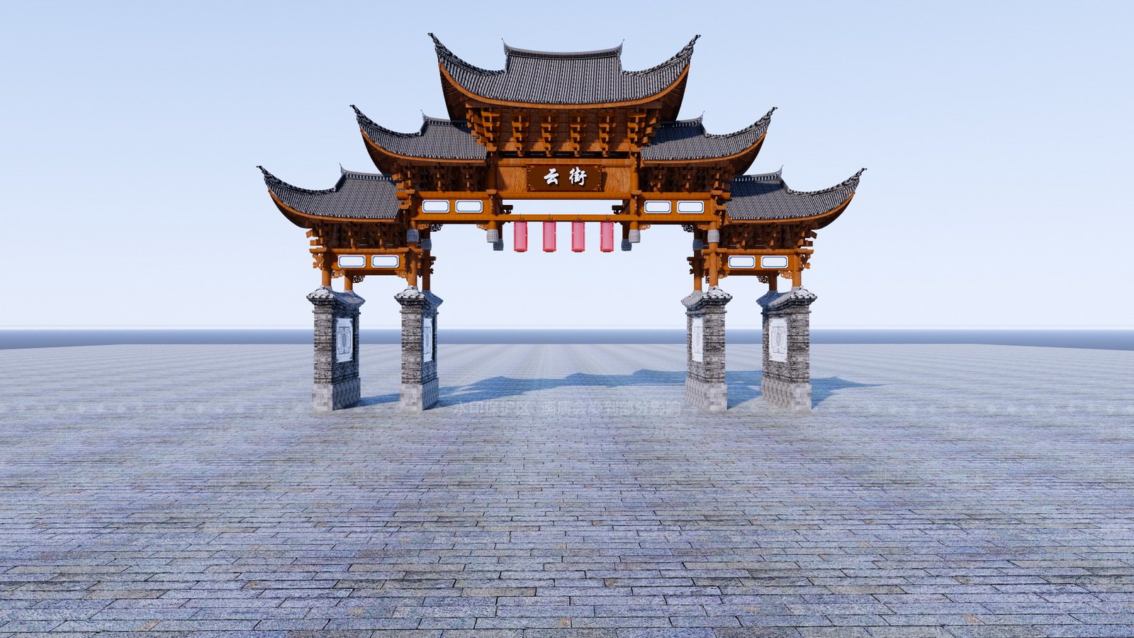 中式入口牌坊SU模型下载【ID:1153467699】