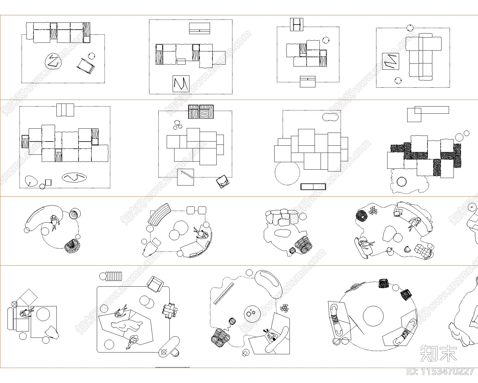 综合家具填充图例cad施工图下载【ID:1153470227】