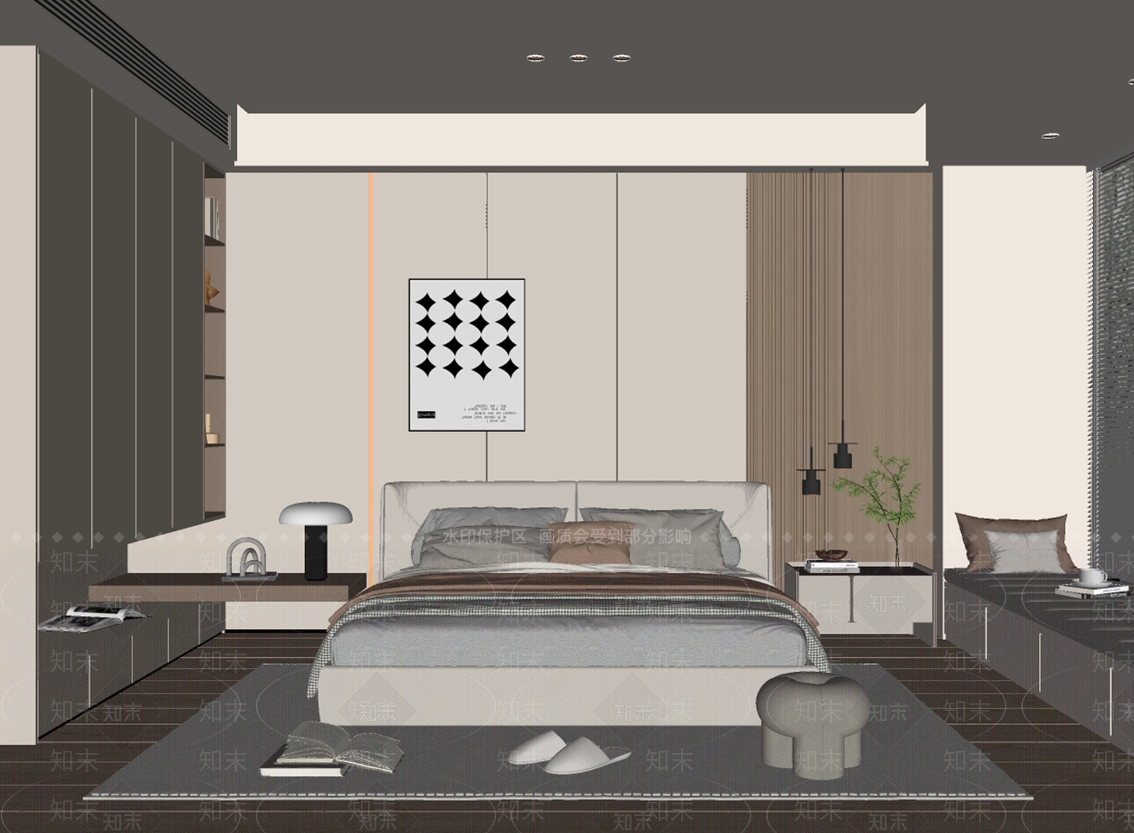几何图案设计挂画挂画SU模型下载【ID:1227494710】