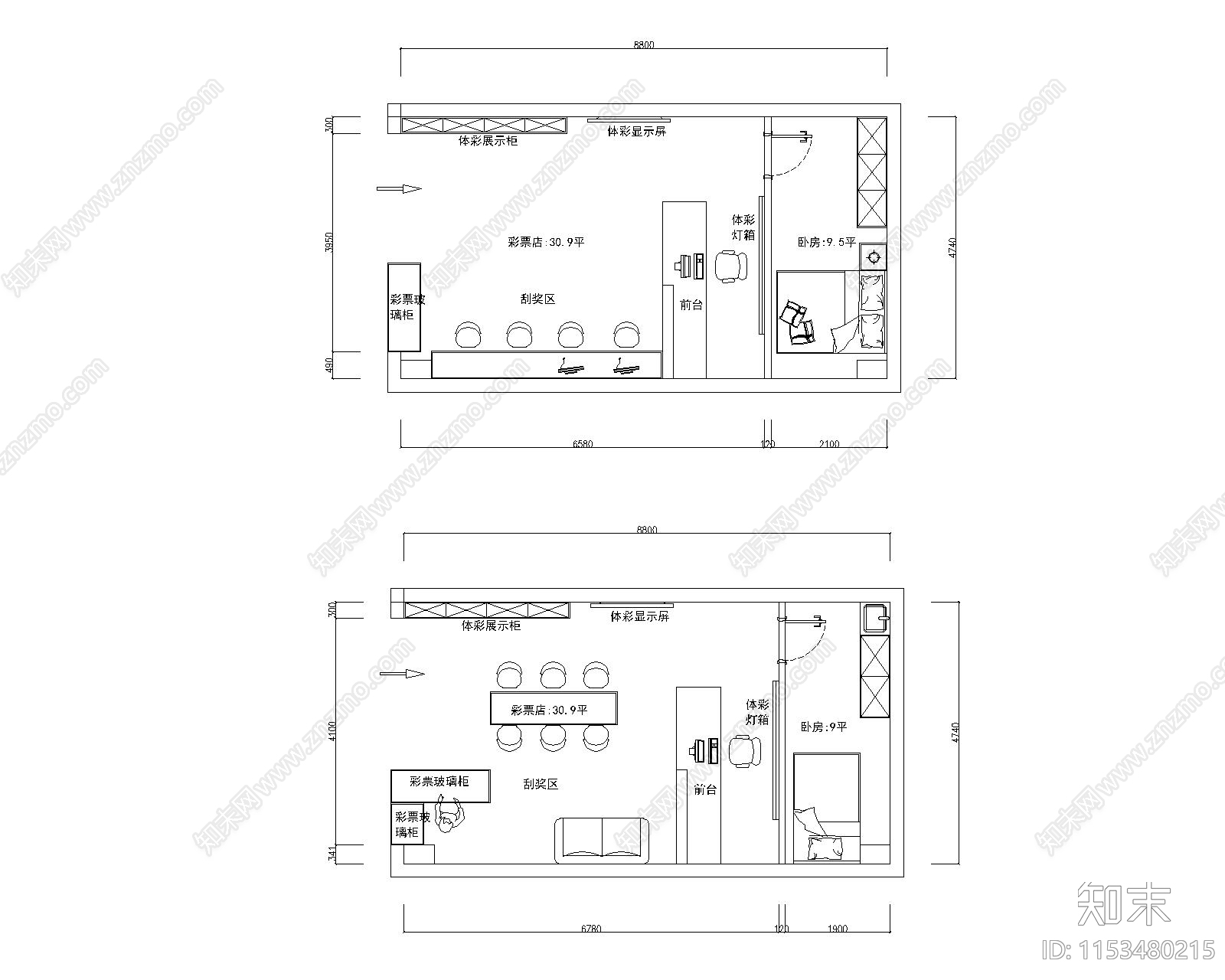 150平别墅一层平面规划设计cad施工图下载【ID:1153480215】